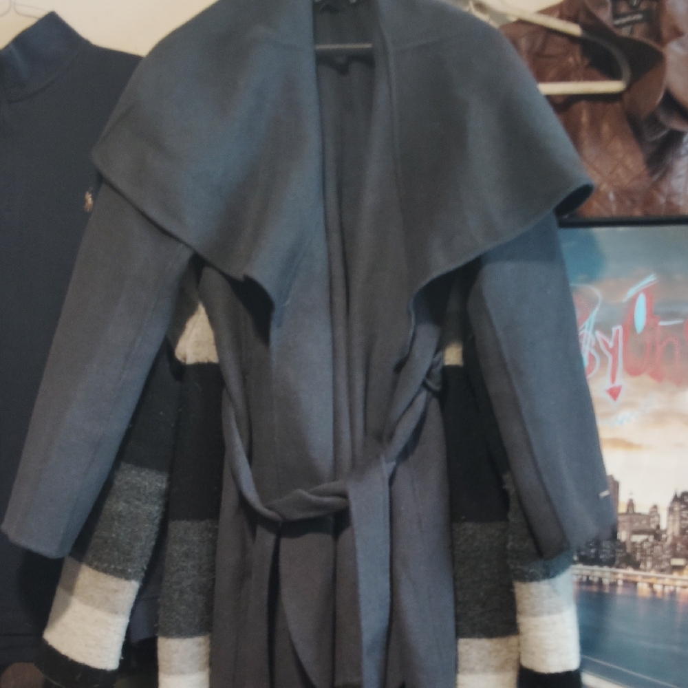 Tahari Wool Jacket With Sash Tie